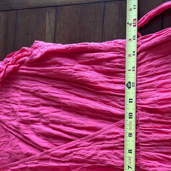 A New Day Women's Pink Coral Ruffle Short Sleeve MIDI Dress Size Medium - Picture 6 of 13